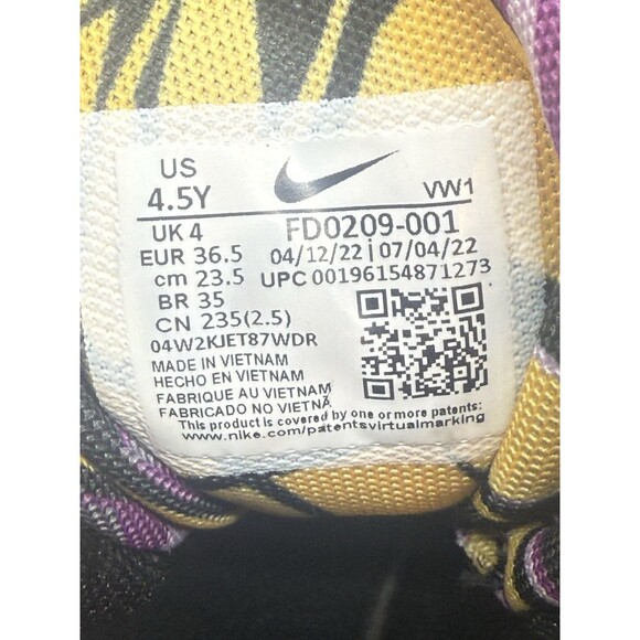 Nike Lebron Witness 7 SE GS Lakers Purple Gold Graffiti FD0209-001 Size 4.5Y EUC - Picture 8 of 8